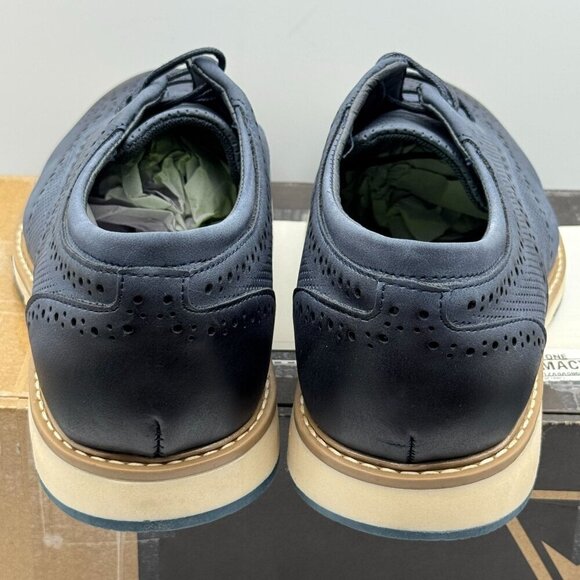 Vance Patrick Navy Brogue Dress Shoes Lace-Up Perforated Cushioned Non-Slip 9.5 - Picture 4 of 10